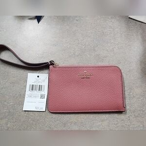 kate spade New York Pink Pebbled Leather Wristlet